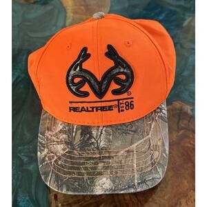 Realtree Unisex Baseball Cap Camo Blaze Orange